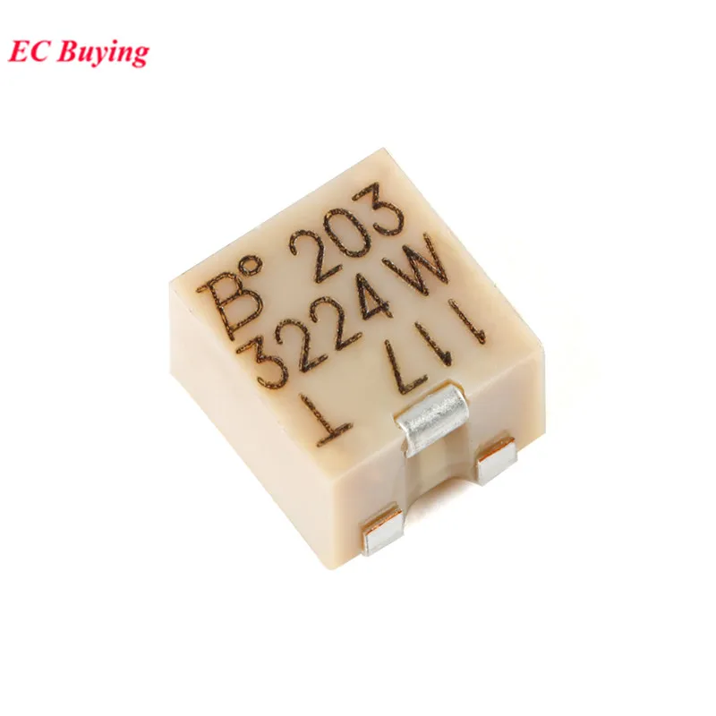 Trimmer Potentiometer 1-10Pcs 3224W SMD Precision Trimmer Potentiometer Adjustable Resistance 100R 200R 500R 1K 5K 10K 20K 50K 100K 200K 500K 1M Ohm trimmer potentiometer adjustable resistor electronic components