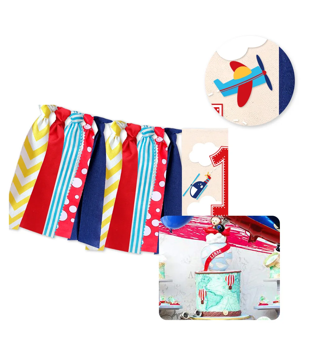 Самолет тема ребенок день рождения флажок на день рождения набор День рождения баннер для украшения вечеринки принадлежности юбилей Детские вечерние suppli