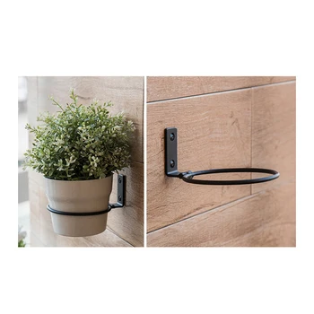 

3pcs Wall Mounted Flower Pot Tray Wall Hanging Flower Shelves Metal Iron Ring Flowerpot Wall Bracket Planter Tray in Cafe Store
