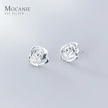 

Mocanie Minimalist Hollow Out Rose Flower Tiny Stud Earring for Women Fashion 925 Sterling Silver Plant Ear Pin Fine Jewelry