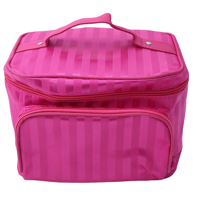 stripe rose red Женская косметичка, косметичка для макияжа, водонепроницаемая профессиональная косметичка, набор для мытья, несессер, органайзер для путешествий, косметичка - Цвет: stripe rose red