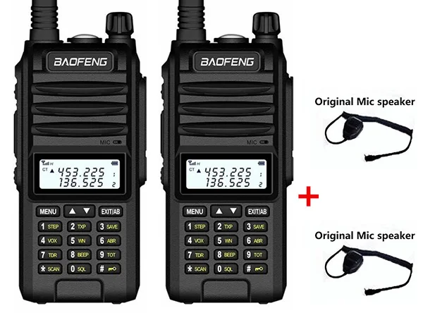 add 2 mic speaker 2 шт. новая охотничья рация 10 км 20 км радио 10 Вт Baofeng vhf uhf walky talky long range ppt dual band cb радио comunicacion - Цвет: add 2 mic speaker