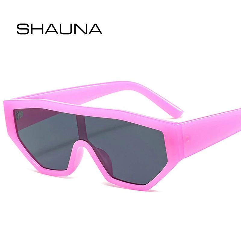 

SHAUNA Fashion Colorful One Piece Cat Eye Women Sunglasses Retro Gradient Shades UV400 Eyewear Men Jelly Color Sun Glasses