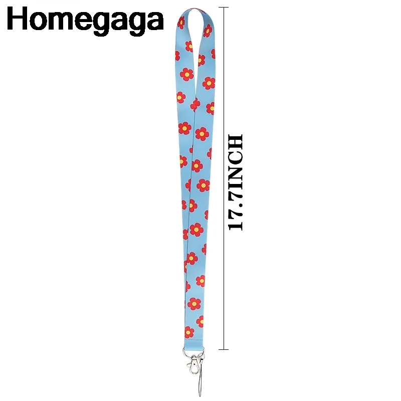 10 шт./лот, Homegaga, красные цветы, аксессуары для ключей, мобильный телефон, USB ID, держатель для ключей, ремни, бирка на шею, ремешок для камеры D2352