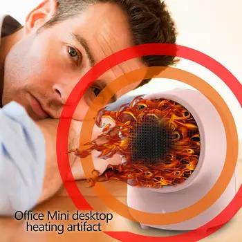 

Electric Home Handy Air Warmer Household Office Mini Desktop Electric Heater Fan Dumping 45 Degrees 30 Second Delay Shutdown