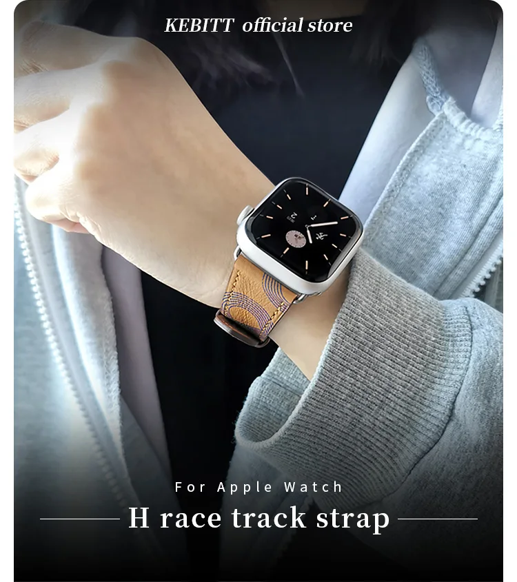 Ремешок Kebitt кожаный для Apple Watch 7 6 Se 5 4 3 40 мм 44 41 45 | Наручные часы