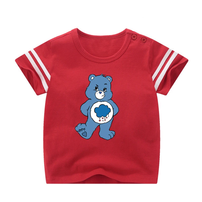 Для мальчиков или девочек, Care Bears с персонажами из мультфильмов, детская спортивная футболка из натуральной детская футболка для маленьких мальчиков летние топы с рисунком из аниме cartoonTees - Цвет: as picture