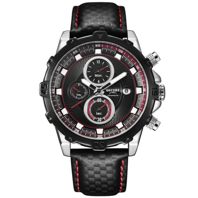 

BOYZHE Business Automatic Mechanical Watch Men Watch Top Brand Luxury Clock Waterproof Luminous Month Calendar Week Reloj Mujer