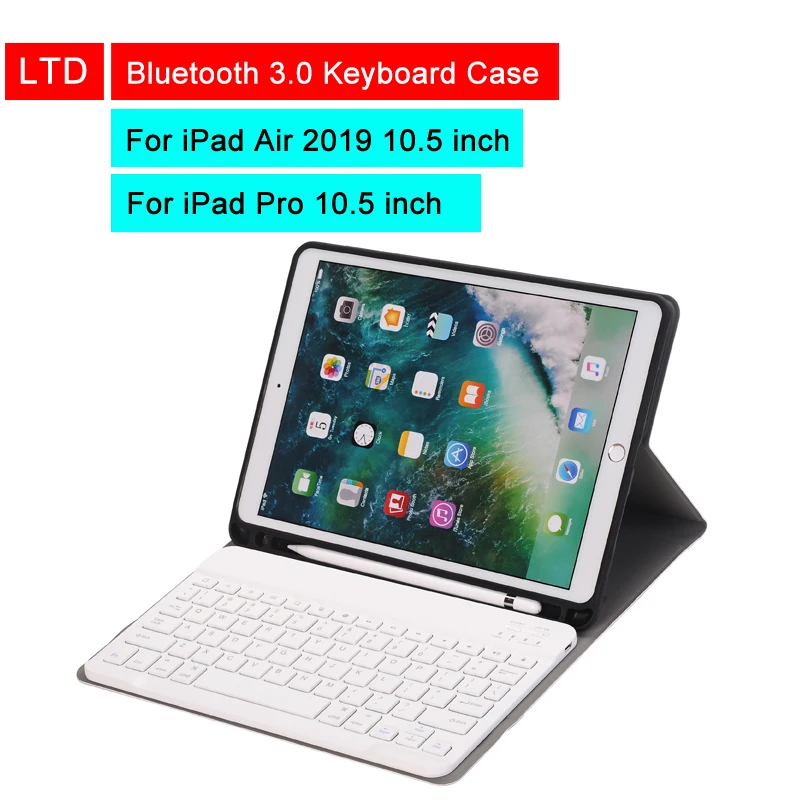 

Bluetooth 3.0 Tablet Keyboard Case For iPad Air 2019 iPad Pro 10.5 inch Mediapad Flip Leather Cover For Apple iPad With Keyboard