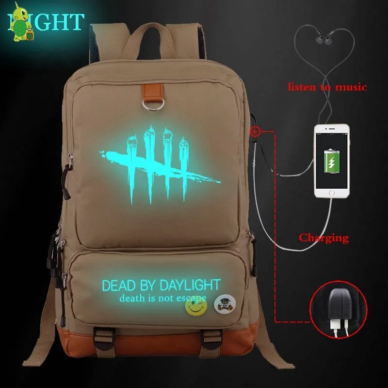 Dead By Daylight USB Charge Backpack Women Men Multifunction Laptop Backpack School Bags for Teenager Large Backpack Travel Bags