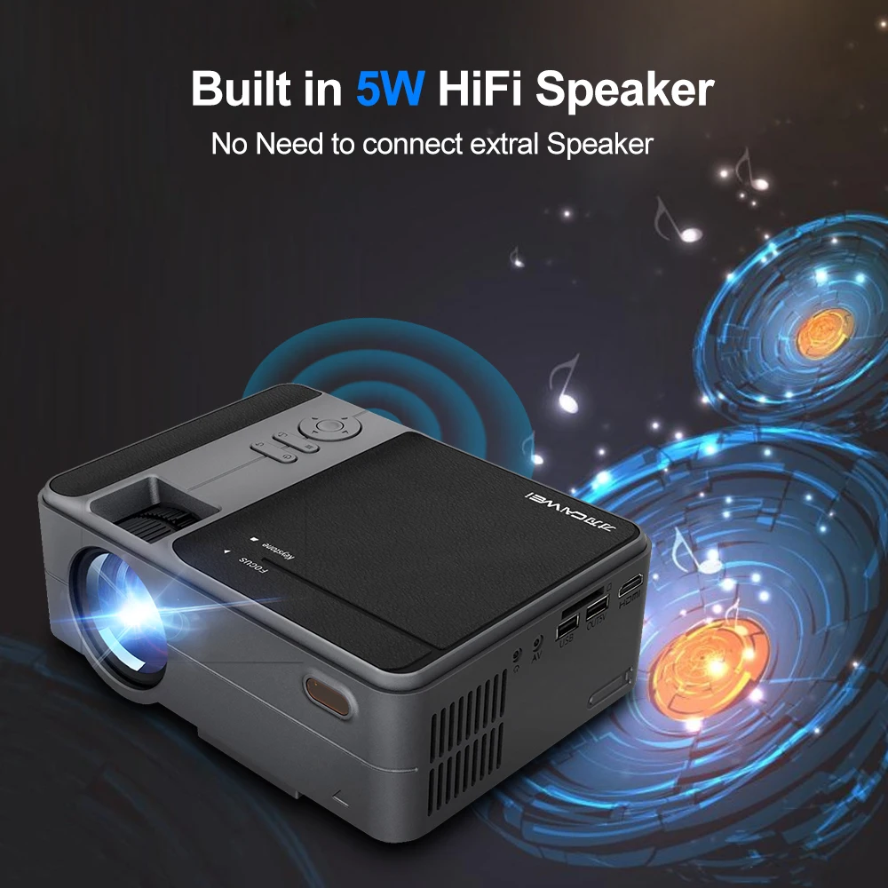 CAIWEI Smart WiFi Bluetooth Android портативный маленький мини-проектор с поддержкой HD видео домашний кинотеатр Heimkino HDMI VGA проектор