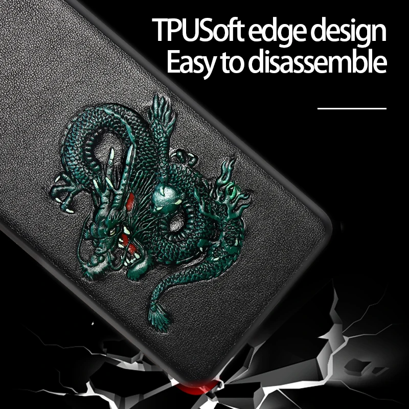Чехол из натуральной кожи с 3D тиснением для телефона Huawei P30 Lite P40 Pro Mate 20 P20 Y9 Y7 Y6