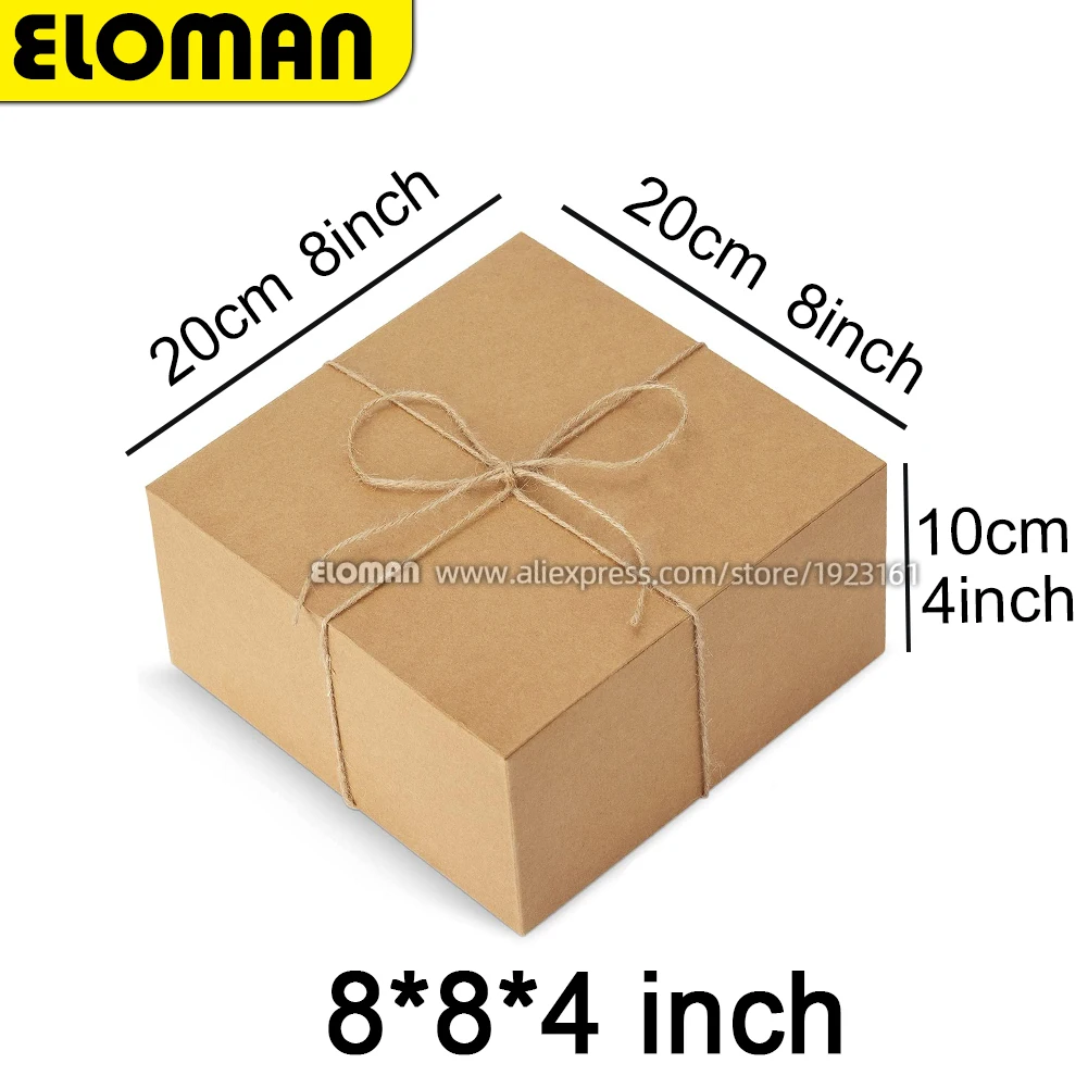 Caja de regalo de papel Kraft grande y plegable, caja de regalo de papel blanco con hilo para navidad, cumpleaños, boda, fiesta, regalo, dama de honor, propuesta de recuerdo - Imagen 3