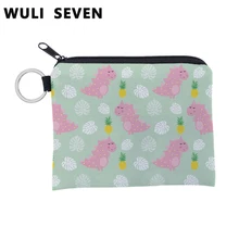 WULI SEVEN родитель-ребенок дети милые динозавры портмоне водонепроницаемая сумка для хранения карты ключ мешочек маленький мини-кошелек на молнии