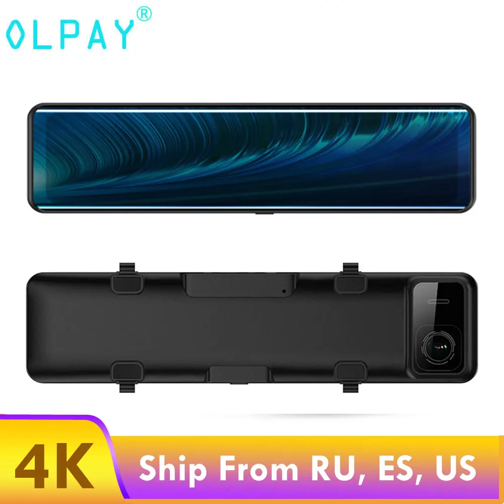 

OLPAY Full HD 4K Mirror DVR Car Recorder ADAS GPS Dash Camera 12'' IPS Touch Screen Car Recording Parking Monitoring DVR