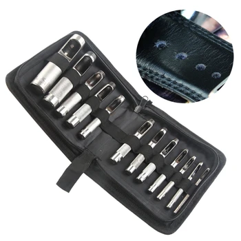 

12 Pcs Multifunction 3-19mm Round Steel Leather Craft Hollow Hole Puncher Tool Cutter Working for Belt Strap Waist Watch