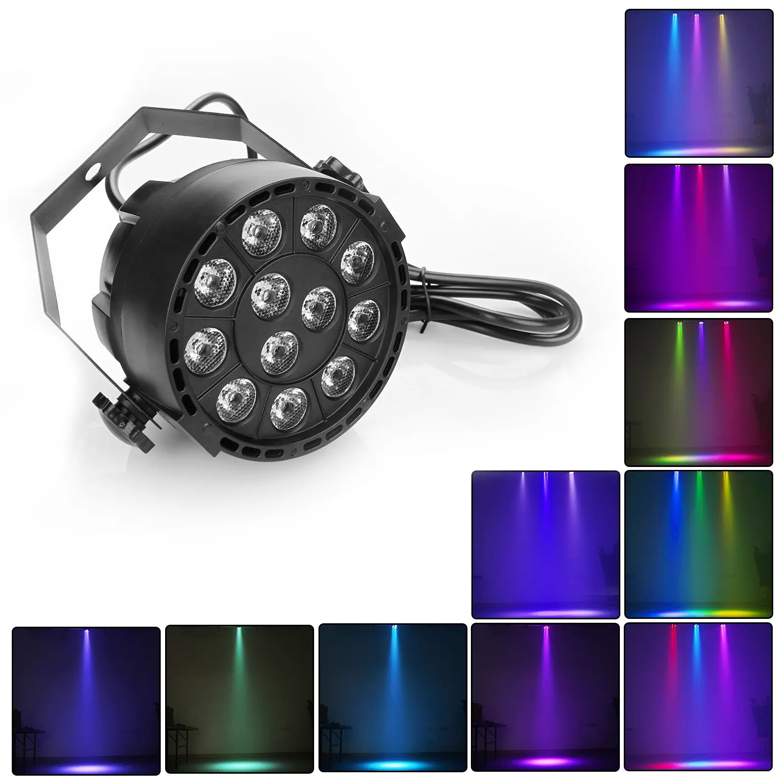 Luz LED de cabeza móvil RGBW 4 colores lavado zoom 7 × 12 w haz de  iluminación de escenario DMX para espectáculos DJ discoteca bares boda en  vivo casa