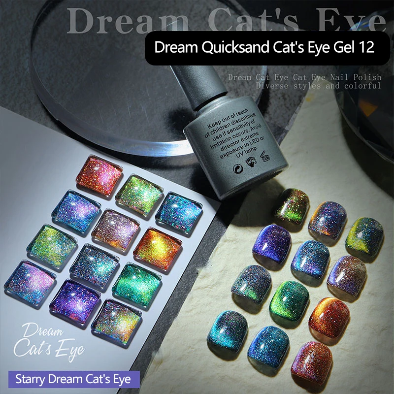 

12Color 8ML Gel Nail Polish Cat Eye Nail Polish Glue Matt Effect Top Soak Off UV LED Lacquer Color Gel Varnish Nails Accessories