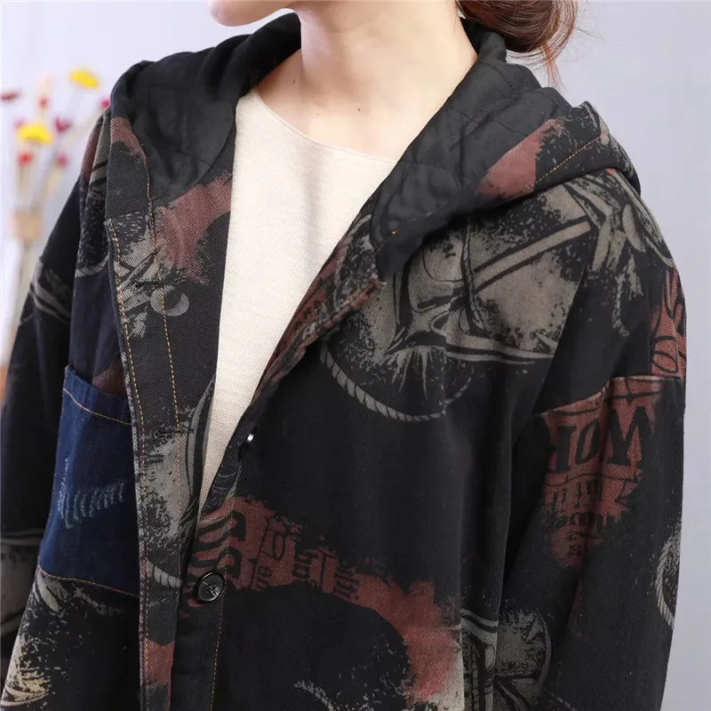 Max LuLu Korean Fashion Luxury Streetwear Ladies Long Parka Womens Vintage Denim Winter Jackets Thicken Warm Coats Windbreakers