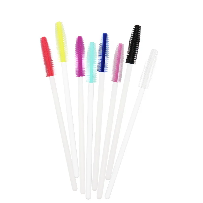 100 stücke Einweg Silikon Wimpern Pinsel weiß Griff Applikator Mascara Stick Pinsel Wimpern Verlängerung frauen Make-Up-Tools – Detail 4