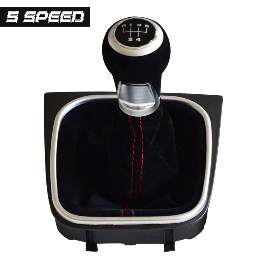 Подходит для Volkswagen Golf 5 6 MK5 MK6 R32 GTI 2004-2009 MT 5 6 скоростей замшевая кожаная ручка переключения передач с гетром крышка багажника