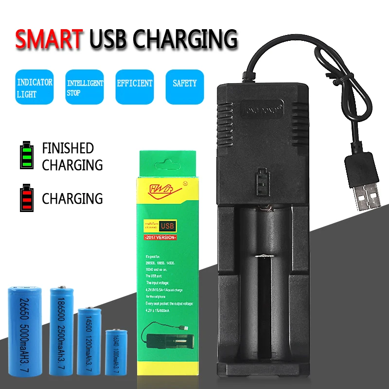 

ZHIYU Flashlight Battery Charger 18650 Lithium Battery Universal Seat Charger with Usb USB Flashlight Battery Charger