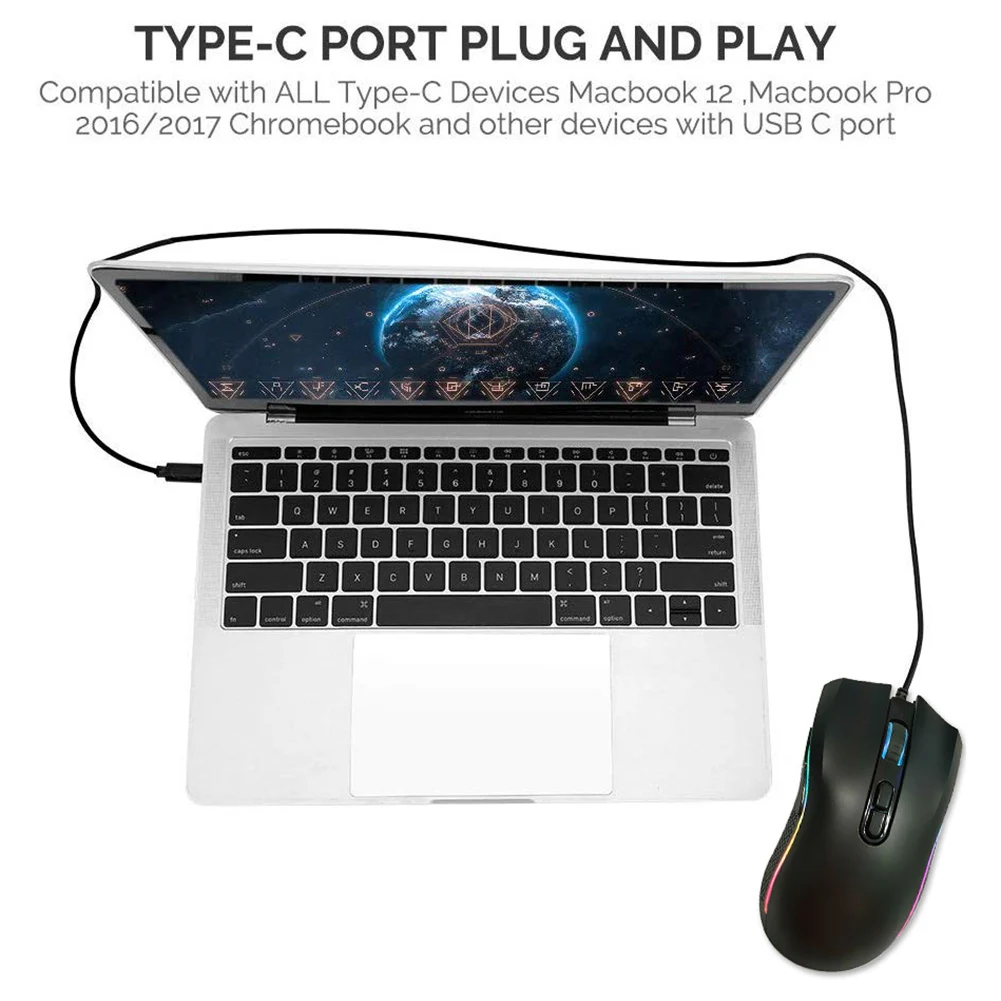 Проводная мышь 6 Регулируемых точек на дюйм 7 ключ Программирование макросов RGB