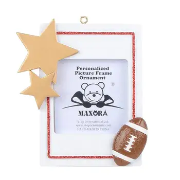 

Personalized Sport Frame Christmas Ornament-Picture Display Football Soccer Baseball Basketball School Team Photo Memory Gift