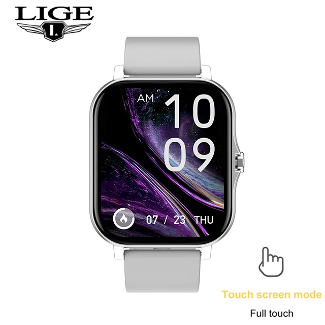 LIGE 2021 New Smart Watch Women Men Bluetooth Call Fitness Tracking Heart Rate Custom Dial Sports Waterproof Women's Smartwatch 