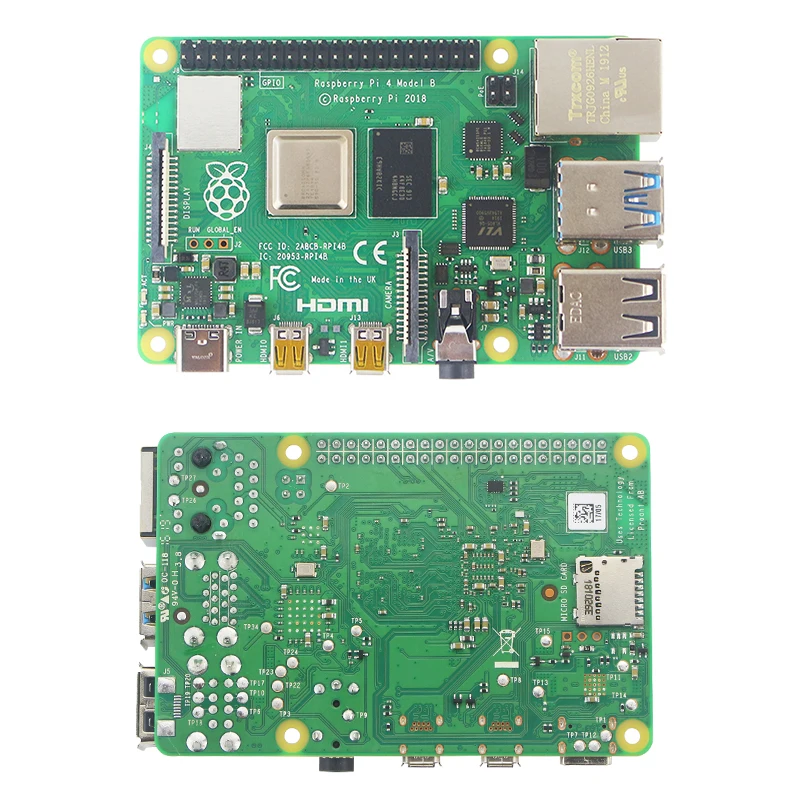  Original Raspberry Pi 4 Model B Kit Dual Fan Aluminum Case + Switch Power Adapter + Micro HDMI Cabl