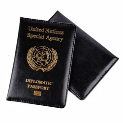 Travel Passport Cover Of United Nations Diplomatic Passport Holder Special Agency Card Protector Case PU Leather Men Women