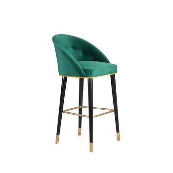 

Solid wood bar chair American retro creative high modern minimalist fashion Nordic light luxury