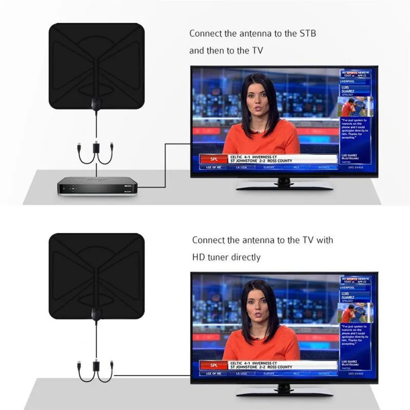 ТВ антенна Freeview с усилителем сигнала 1680 милей внутренняя HDTV антенна 4K HD разрешение
