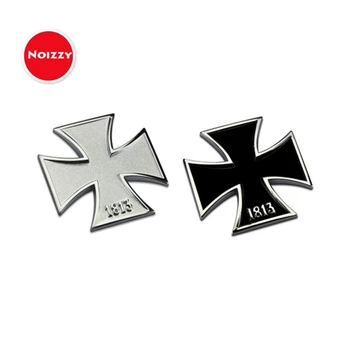 

Noizzy 1813 Iron Cross Black Bismark Medal Motorcycle Car Auto Sticker Emblem Automobile Badge 3D Metal Trunk Car Tuning Styling