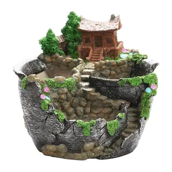 

New Succulent Plants Planter Flower Pot Resin Flowerpot Desktop Potted Holder Home Garden Decoration Bonsai Pots Plants Holder