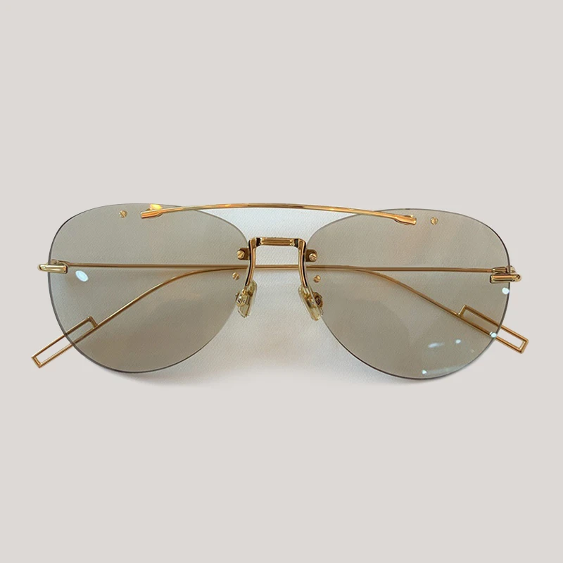 No.2 sunglasses Женские солнцезащитные очки без оправы брендовые высококачественные gafas de sol hombre винтажное Зеркало Солнцезащитные очки женские - Цвет линз: No.2 sunglasses