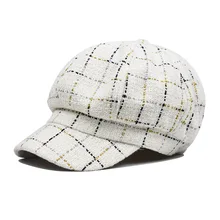 Женский осенний и зимний дикий берет кружевная клетчатая кепка Повседневная Уличная Кепка для путешествий