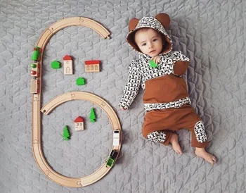 

Toddler Kids Baby Girls Boy Autumn Clothes Long Sleeve Animal Bear Print Hoodies+Pants 2Pcs Outfits Baby Boy Girl Clothing Sets