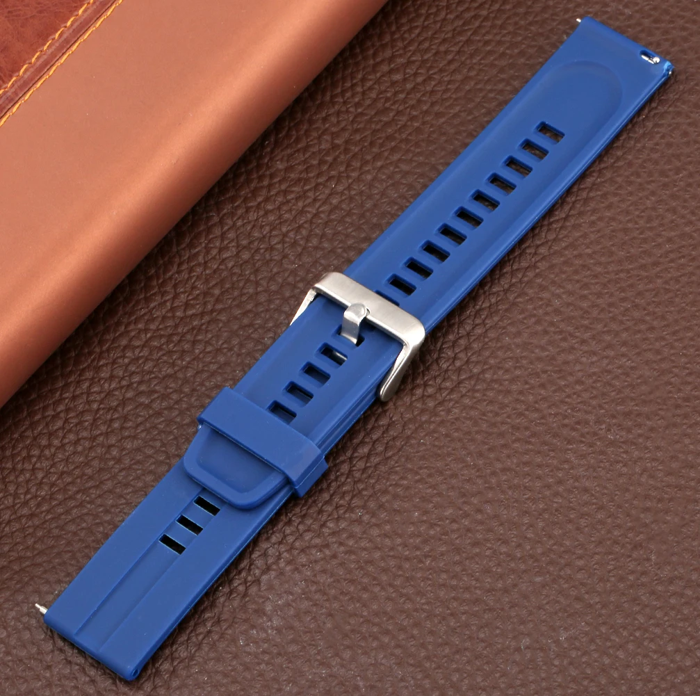 20 мм 22 универсальный ремешок для часов мягкий силиконовый резиновый браслет с