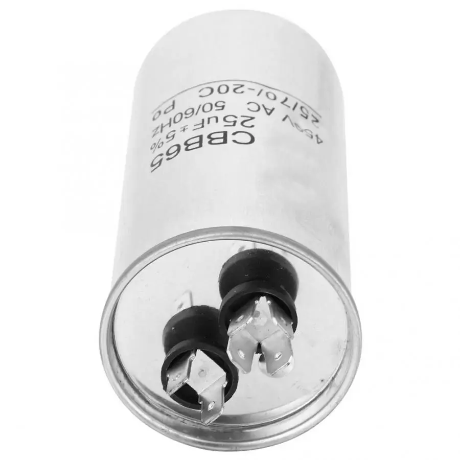 CBB65 25 мкФ 450V конденсатор, алюминиевый корпус, анти-Взрывозащищенный конденсатор для двигателя кондиционера, неэектролитические конденсаторы