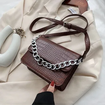 

Vintage Texture Small Chain Crossbody Bags for Women Simple Wild Design Shoulder Bags Trending Women's Handbags