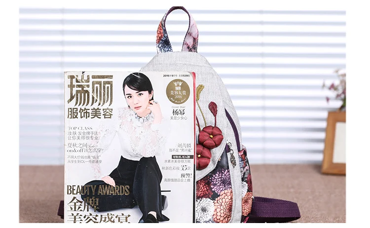 Zaino Lino 3 Fiori rossi