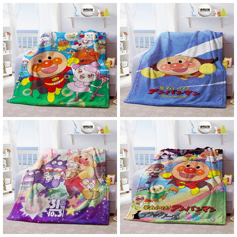 Одеяло в стиле аниме Anpanman 1 шт. плюшевое бархатное теплое украшение мягкое