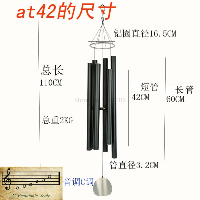 Creative Metal Pipe Meditation Music Windbell Hanging Outdoor Tieyi Garden Japanese Windbell Home Decoration Hanging - Цвет: Сливовый