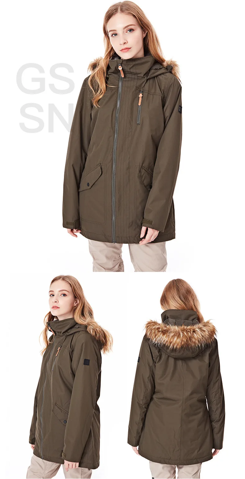 GSOU зимняя куртка для сноуборда Женская Одиночная и двойная уличная теплая водонепроницаемая ветрозащитная Лыжная куртка зимняя куртка женская сохраняющая тепло