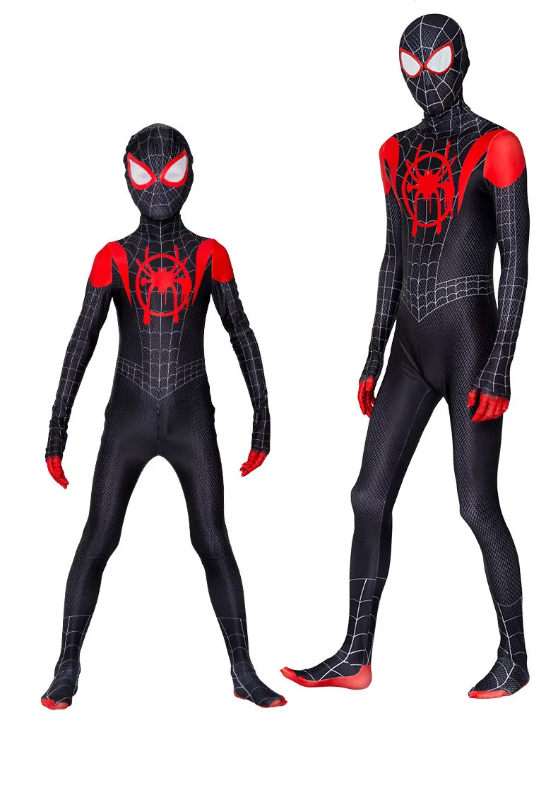 

Spider-Man Into the Spider-Verse Miles Morales Cosplay Costume Adult Child Jumpsuit Bodysuit Halloween Zentai Costume
