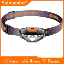 

Sololandor Mini Head Lamp 3 Modes Waterproof COB LED Flashlight Headlight Headlamp Torch Lanterna with Headband Use AA Battery