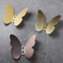 

Nordic Butterfly Wall Hooks Clothes Rack Stainless Steel Wall Hanging Decor Wardrobe Drawer Handles Bathroom Accessories