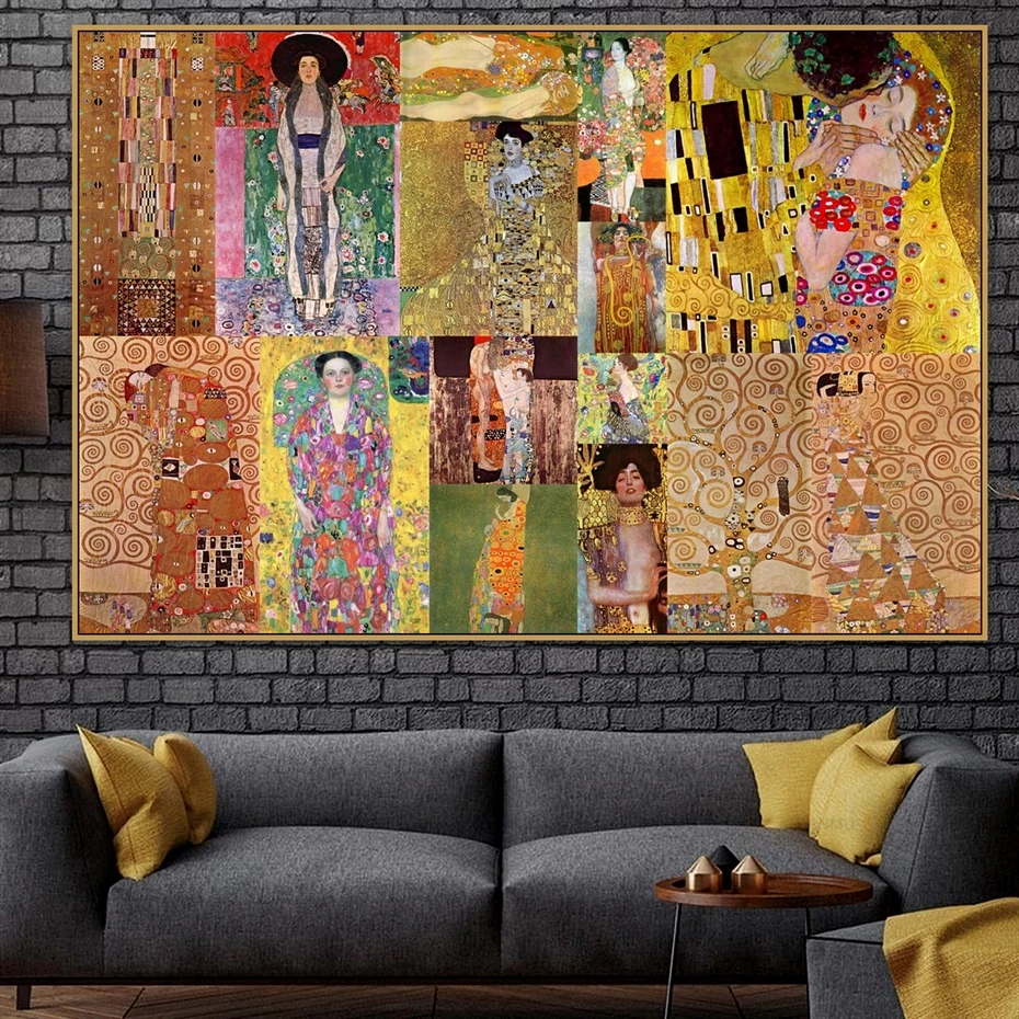 Холст картины настенное Искусство украшение дома Gustav Klimt плакат 1 панель HD печатает абстрактный модульный Картинки Рамки гостиной