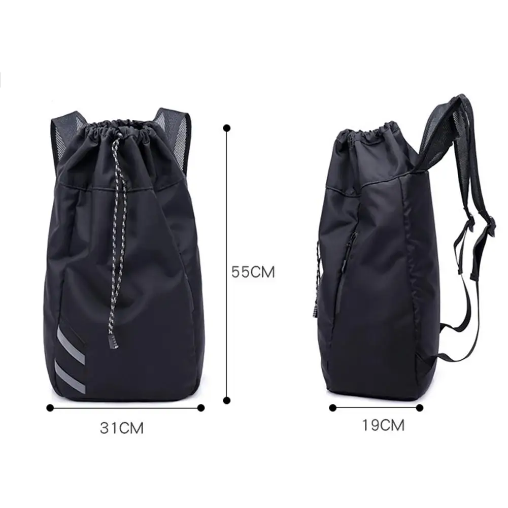 Basketball Backpack Waterproof Nylon Drawstring Shoulder Basketball Bag With Large Capacity Outdoor Sports Bag